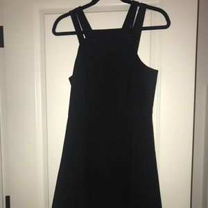 black fit and flare dress